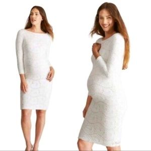Ingrid and Isabel maternity lace white dress L